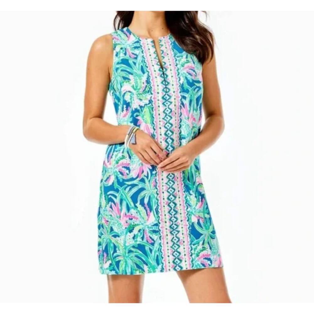 Lilly Pulitzer Kelby Stretch Knit Shift Macaw Blue Sweet Escape 0
